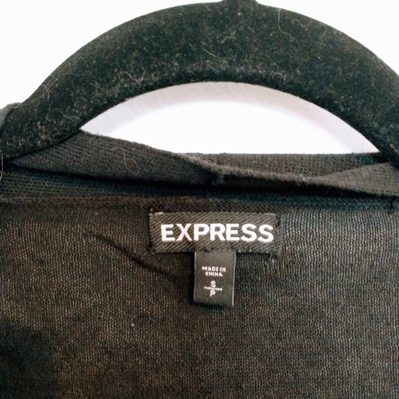 Express black shirt sleeve front draped cardigan, shrug size small - Picture 2 of 4